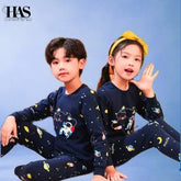 Navy Space Printed Night Suit for Kids for Summer By clotthing by Has - Clothing By Has